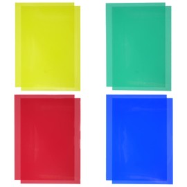 DBOO 8 Pieces Gel Light Filter A4 Transparent Color Film Colored Overlays Transparency Color Film for Photo Sutdio Stage Lighting Dyslexia Reading Aids