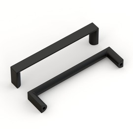 goldenwarm Pack of 5 Kitchen Cabinet Handles 128 mm Cabinet Door Handles Kitchen Cabinet Handles Furniture Handle Black