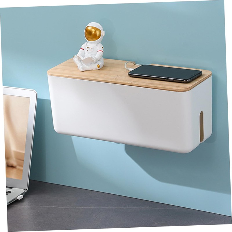 KOMBIUDA Charging Cable Storage Box Durable Plastic Cord Management Organizer