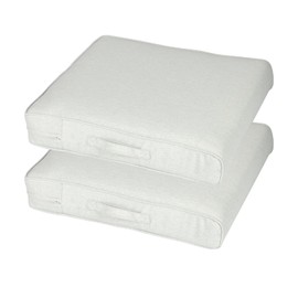 Aoodor Patio Chair Cushions Set of 2, 23 x 26 x 4 Inch Water Resistant Outdoor Seat Cushions with Handle and Ties, Square Corner Cushions for Patio Furniture Garden Lawn, Grey