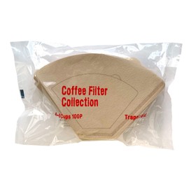 Cane Paperwork Coffee Filters, KS Trapezoid Shape, For 4-6 Cups, 100 Count, Unbleached, Made in Japan, Brown