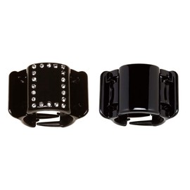 Linziclip - Pinzas para el pelo (2 unidades), color negro