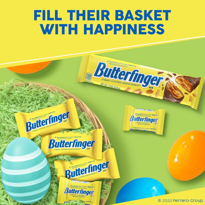 Butterfinger Chocolatey, Peanut-Buttery, Minis Individually Wrapped Candy Bars, Easter Basket