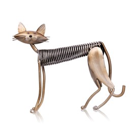 Tooarts Metal Cat Gifts Sculpture Figurine Animal Gifts Set Office Ornament Crafts Interior for Cat Lover Living Room Decorations,Standing Cat