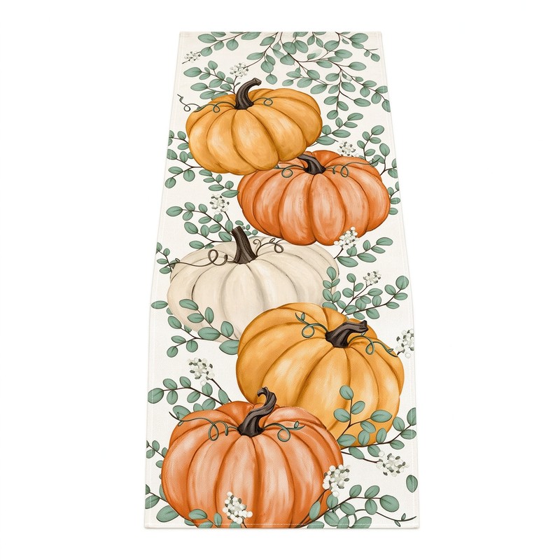 Autumn Harvest Pumpkin Table Runner – Decorative Rectangular Dining Table