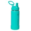 ThermoFlask Stainless Steel Kids Water Bottles, 474mL, 2 Count (Green/Pink)