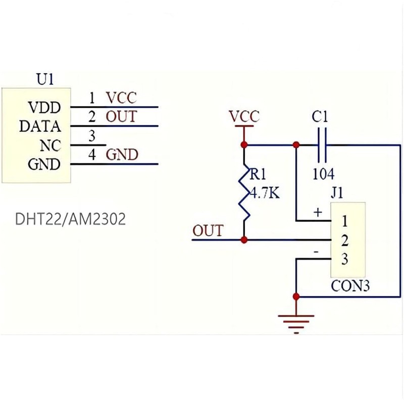 DHT22 Single Bus Digital Temperature and Humidity Sensor AM2302 Module