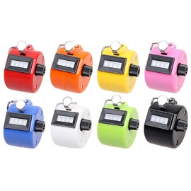 Hitopin 8 Pieces Mechanical Hand Counter, Finger Counter, Clicker Step Counter, 4-Digit Hand Counter, for Sports, School, Training, Various Data Statistics (8 Colours)