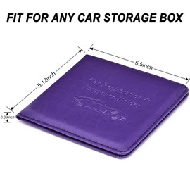 HerriaT Car Registration and Insurance Card Holder - Leather Vehicle Glove Box Automobile Documents Paperwork Wallet Case Organizer for ID, Driver's License, Key Contact Information Cards - Men&Women,