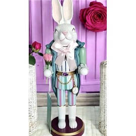 Martha Stewart Easter Bunny Nutcracker Jewel Belt Rose & Pocket Watch 14” NIB