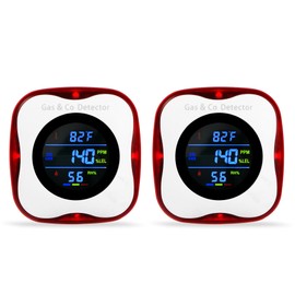 2 Packs Plug in Gas & Carbon Monoxide Detectors, 4-in-1 Natural Gas Leak Detector,Carbon Monoxide Alarm,4 Sensor °F&Humidity,CO & Propane Detector for Home,RV