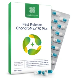 Healthspan Glucosamine & Chondroitin 70 Plus | 120 Capsules | Joint Health | 375mg Optiflex Glucosamine HCI & 300mg Chondroitin Sulphate 90% | With Vitamins C, D3 and Calcium