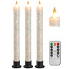 Da by 3 Pcs Flickering Flameless Battery Operated Taper Candle-Window