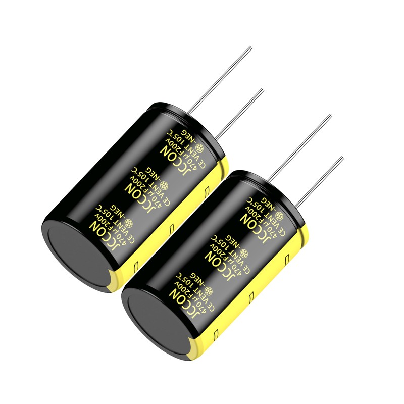 JCCON 2-Pack 200V 470uF Premium Quality Low ESR Electrolytic Capacitors