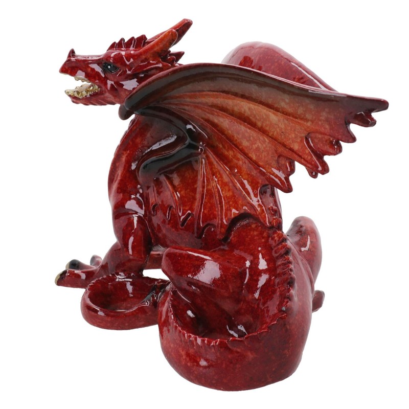AB Tools Red Dragon Lying Resin Fantasy Sculpture Statue House