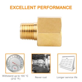 SUNGATOR Brass Pipe Fitting, Adapter, 1/8" Male Pipe x 1/4" Female Pipe (2-Pack)