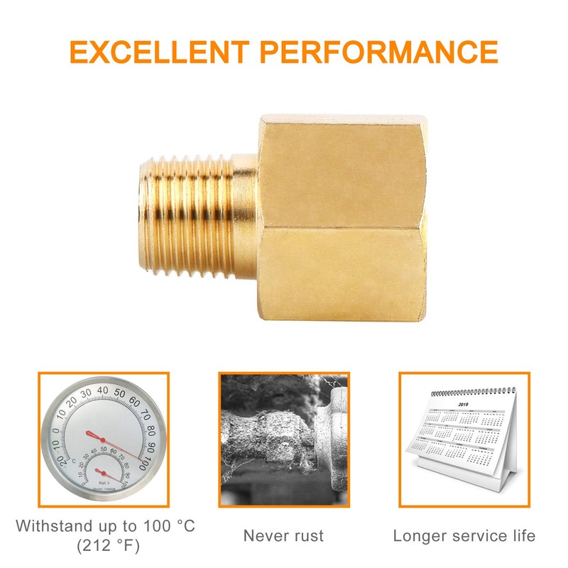 SUNGATOR Brass Pipe Fitting, Adapter, 1/8" Male Pipe x 1/4"