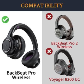 SOULWIT Almohadillas de Repuesto para Plantronics BackBeat Pro Wireless Noise Canceling Auriculares, Almohadillas con Espuma de Memoria para el Aislamiento del Ruido, Piel proteica más Suave(Negro)