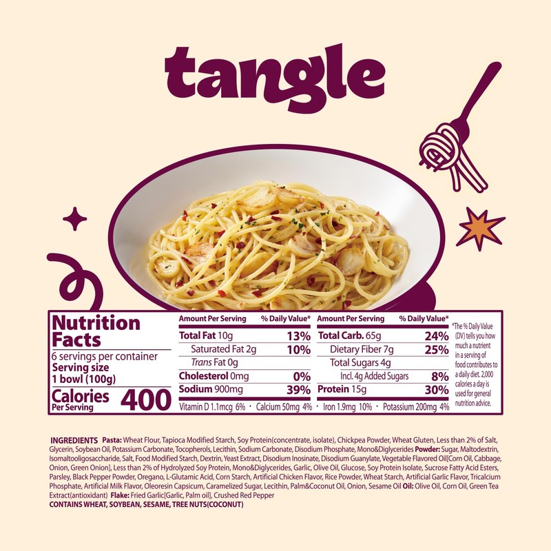 Samyang Tangle Garlic Oil Spaghetti Aromatic Roasted Garlic and Olive