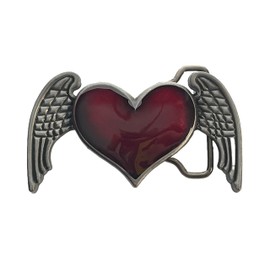 Belt Buckle Red Heart With Wings Girls Womens Belt Buckles Heart Jewelry