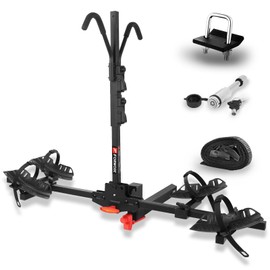 FORWODE Hitch Mount Bike Rack Fits 2 X 80 lbs Bicycle, Platform Bike Rack for Car SUV Truck, Quick Relesed, Foldable Wobble Free, Boat TypeTtire Holder, Locking Hitch, 2 Inch Receiver