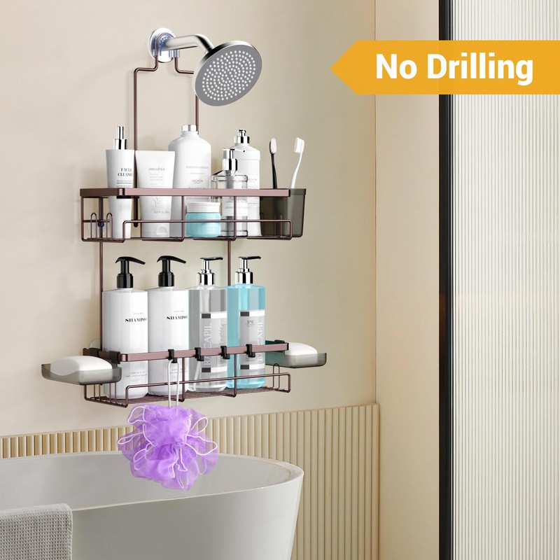 AKTECKE Shower Caddy Hanging Bathroom Organizer: Rustproof Shelf for Inside
