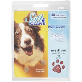 Soft Claws Canine Dog and Cat Nail Caps Take Home Kit, Medium, Red