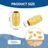 BENECREAT 50Pcs Real 24K Gold Plated Alloy Tube Beads, 12x6.5mm