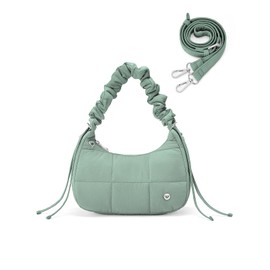 WESTBRONCO Small Puffer Crossbody Bags for Women, Quilted Crescent Shoulder Bag Nylon Daily Purse, Womens Puffy Handbags with Adjustable Strap