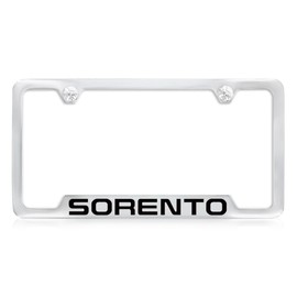 Kia Sorento License Plate Frame Chrome Plated Metal Bottom Notched 2-Hole