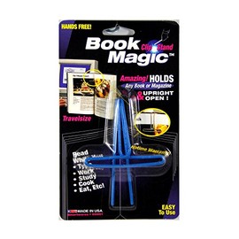 Ten Book Magic Book Holder, Wire Clip Holds Books Upright, Pack of 10 Holders Assorted Colors