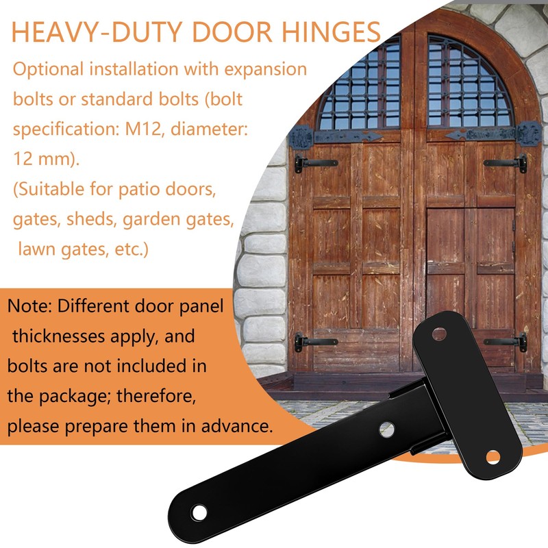 Heavy Duty Gate Hinges, 2 pcs 900LBS Capacity and 180-Degree