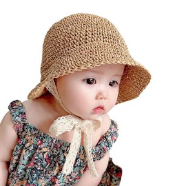 Straw Baby Hat Summer Toddler Girls Beach Sun Hat Little Girl Kids Summer Straw Hat Baby Sun Hat Khaki