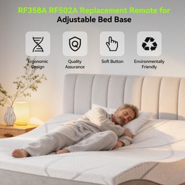 PZL RF358A RF502A Replacement Remote Control for Tempurpedic Ergo/Ergo Extend Adjustable Bed Base JDLK.33.01.18 RF358A / JLDK.33.01 .36 RF502A