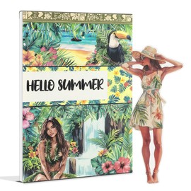 Snycler Hello Summer Theme Sticker Scrapbooking Supplies for Junk Journal, 20 Sheets PET Stickers - Vintage Journaling Stickers, Ephemera Sticker Book Pre Cut, Junk Journal Supplies, Planner