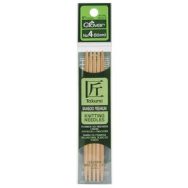 Clover Bamboo Double Point Knitting Needles 5" 5/Pkg-Size 5