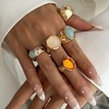 Your Always Charm Chunky Gold Ring Set - Stackable Crystal