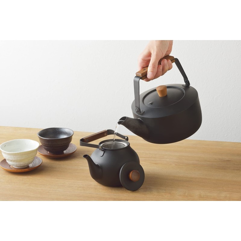 Miyazaki Seisakusho Tea Kettle (Large) 2.0L IH Compatible Black Kettle