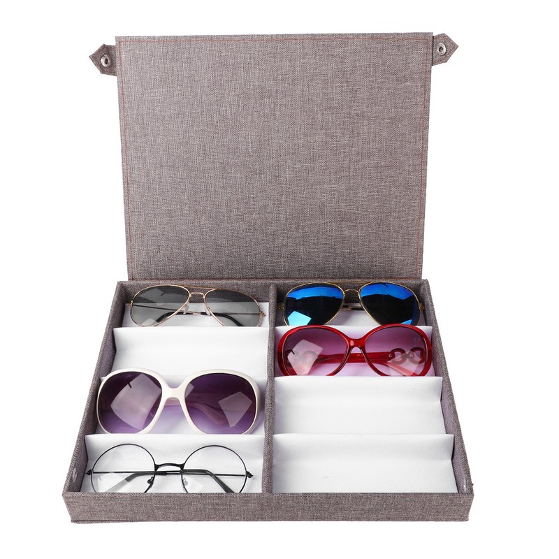 8 Slots Glasses Storage Sunglasses Display Jewelry Container Case Organizer