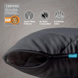 Pillow Protectors 4 Pack Cover Black, Anti Allergy Zipped Pillows Protector, Quilted Pillow Case, Machine Washable, Dust & Mite Proof - 50 x 75cm