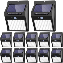 12 Pack Solar Lights Outdoor, 3 Modes/100LED Wireless IP65 Waterproof Solar Motion Lights Outdoor for Front Door, Backyard, Garage, Deck