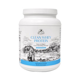 Mt. Capra Clean Whey Protein | Grass-Fed Undenatured Goat Whey Protein Powder | 24 g Protein Per Serving, All Natural, Non-GMO, High in Branch Chain Amino Acids | Unsweetened | 15 Servings - 16 oz