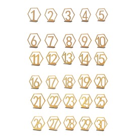 JYCRA 30 Wooden Wedding Table Numbers with Sturdy Holder 1 to 30 Wooden Table Numbers