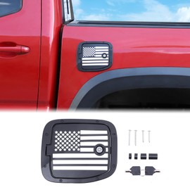 Car Fuel Tank Cap Replacement Anti-theft Lock Cap Compatible with Toyota Tacoma 2016-2023 Door Fuel Tank Cover W/Lock Gas Cap Tank Trim Cover Fuel Filler Door Protector Accessories, USA Flag Pattern