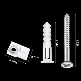 Jeffbaubl 25-Pack Mirror Holder Clips Kit - Clear Plastic, Screw Mount, Frameless, 1/4 inch Thick