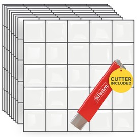 XFasten Square Peel and Stick Tiles - 10pcs 12' x 12' White Kitchen and Bathroom Backsplash