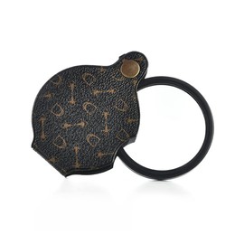 NIANOPKM Mini Magnifying Glass, 15 x Pocket Magnifier Foldable, Reading Magnifying Glass with Protective Case Holder, Hand Magnifying Glass for Books, Newspapers, Maps, Coins, Crafts, Diameter 70 mm