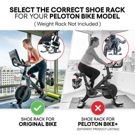 Metal Shoe Rack for Peloton Bike, Does NOT Fit Bike+, Holds 2 Pairs of Peloton Shoes, Space-Saving Shoe Hanger & Shoe Holder, Accessories for the Original Peloton Bike Rides (2-pack)