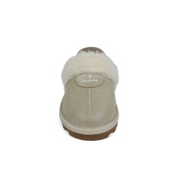 BEARPAW Champagne Glitter Suede Hard Bottom Baby Shoes, Sheepskin Lined Walker for Baby Girl, First Infant Shoes/Slippers, Early Walking Rebecca/6