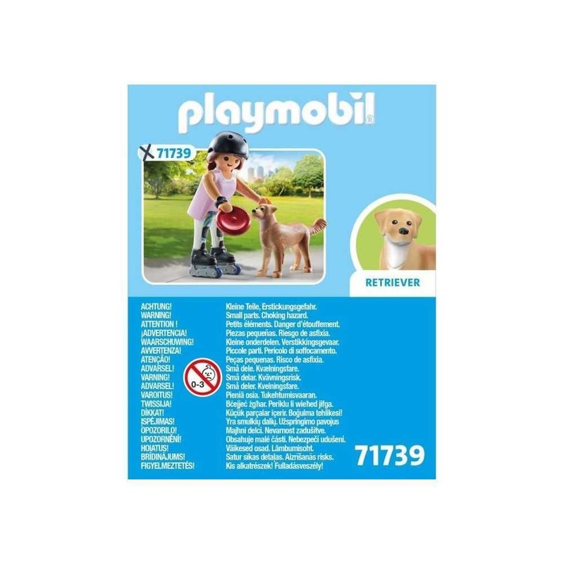 PLAYMOBIL 71739 Jeune Fille Rolleuse with Retriever